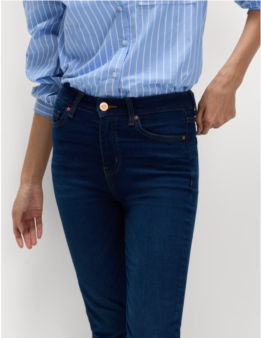 M&S Sienna Medium Blue High Rise Straight Leg Jeans UK 8 NWT