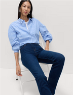 M&S Sienna Medium Blue High Rise Straight Leg Jeans UK 8 NWT