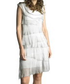 Obsession Pale Grey Silk Layered Dress Party Summer UK 10