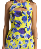 MILLY New York Lemon Purple Floral Dress UK 10/12