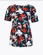 M&S Collection Multicoloured Floral Short Sleeve T-Shirt UK 8