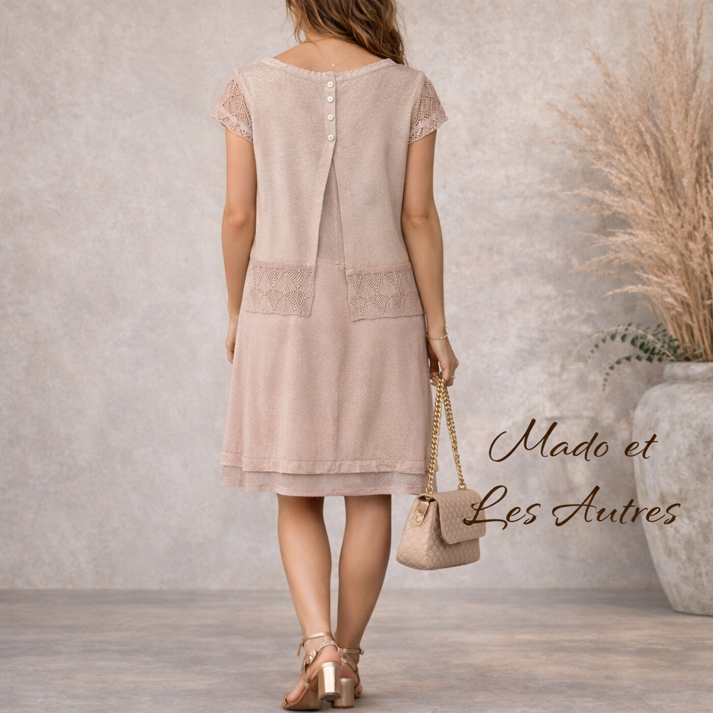 Mado et Les Autres Pale Blush Fine Knit Dress UK 10