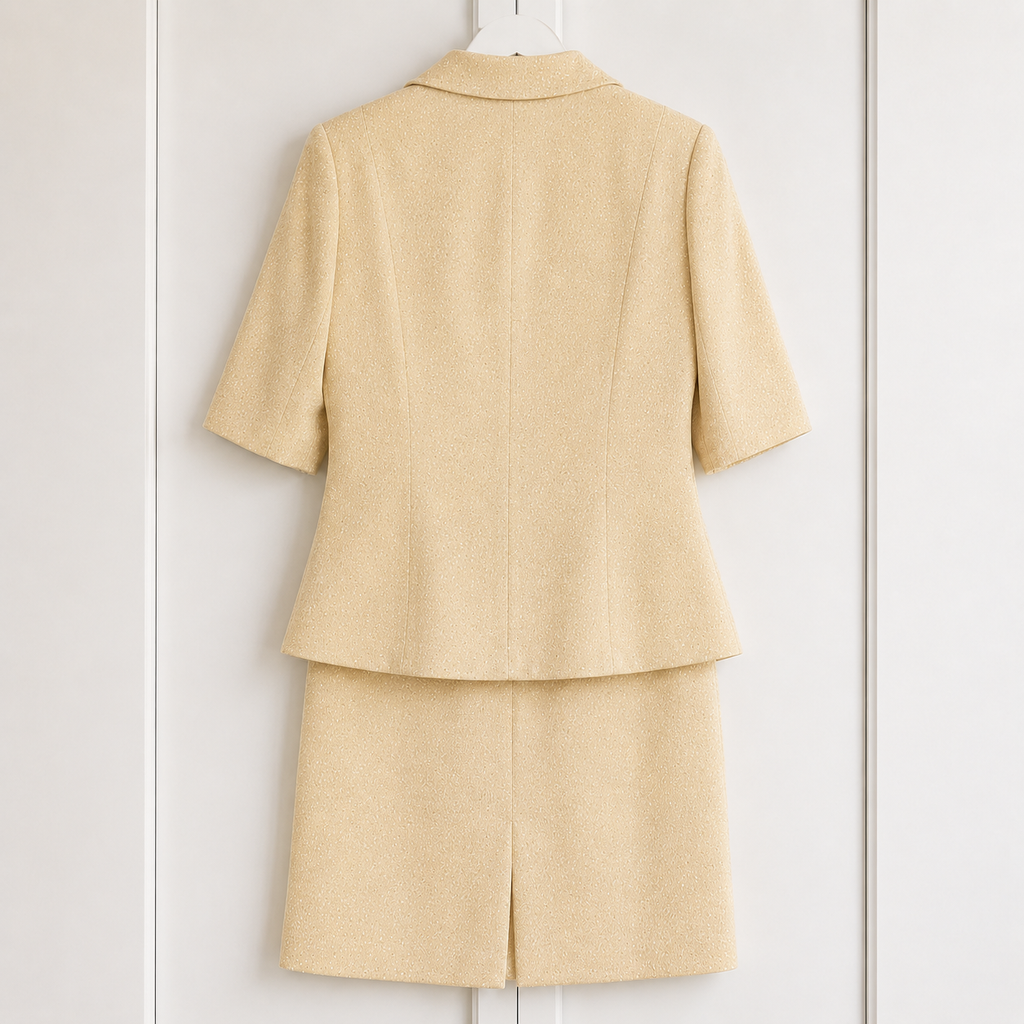 Tomasz Starzewski Vintage 1990s Lemon Skirt Suit – UK 12