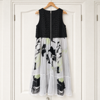 Mint Velvet Monochrome Floral Chiffon Dress UK 12