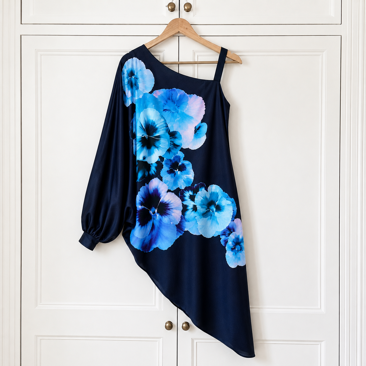Coast Asymmetric Pansy Print Dress
