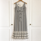 Rare Vintage Margot Paynton Striped Maxi Dress UK 12 Circa 1970