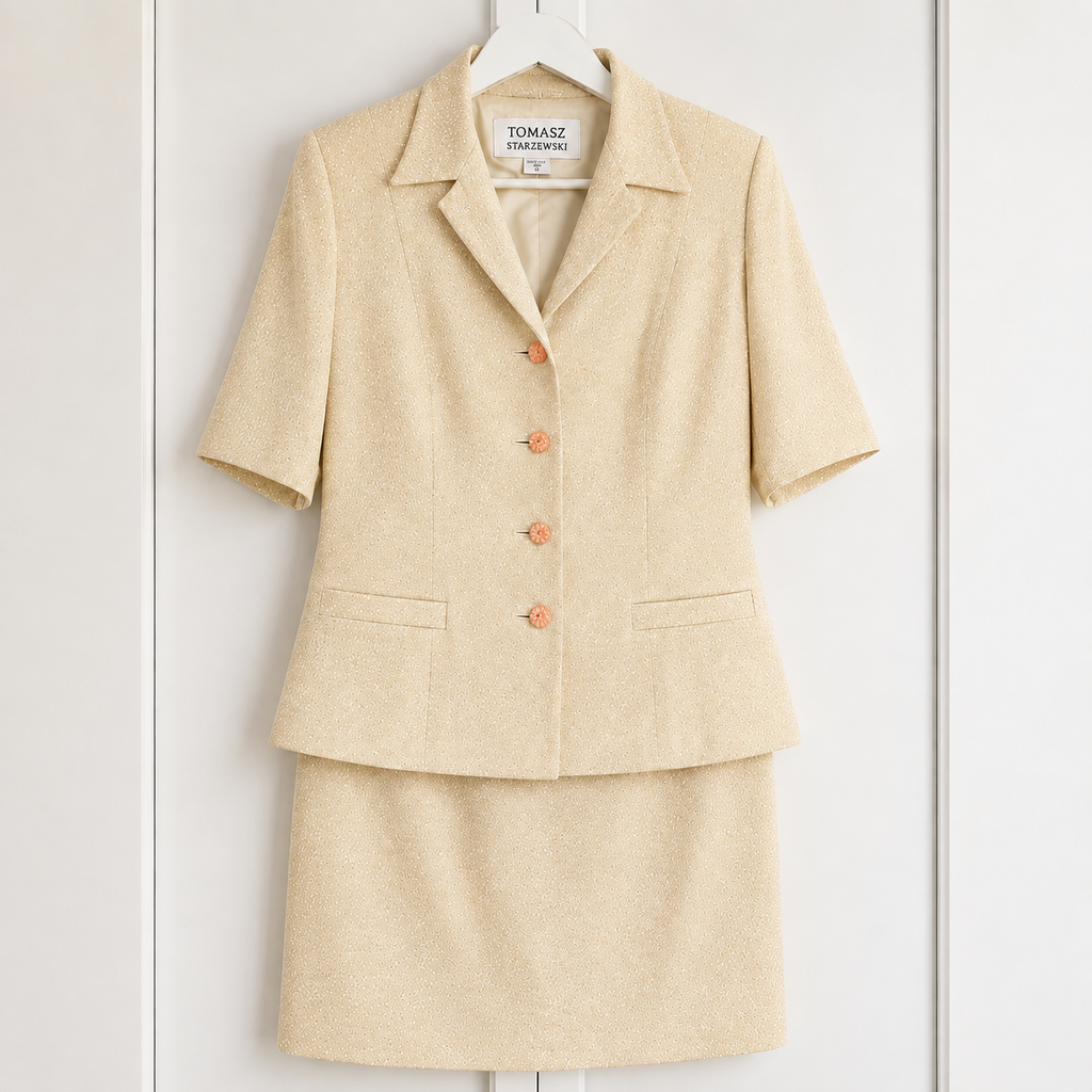 Tomasz Starzewski Vintage 1990s Lemon Skirt Suit – UK 12