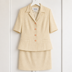 Tomasz Starzewski Vintage 1990s Lemon Skirt Suit – UK 12