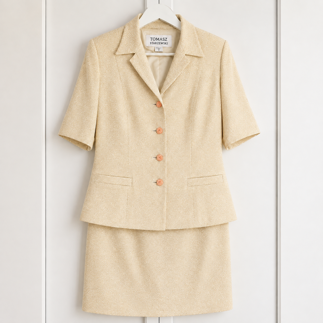 Tomasz Starzewski Vintage 1990s Lemon Skirt Suit – UK 12
