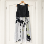 Mint Velvet Monochrome Floral Chiffon Dress UK 12