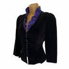 Anna Belinda Rare Vintage Black Velvet Purple Silk Victoriana Jacket UK 10/12