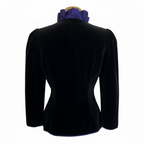 Anna Belinda Rare Vintage Black Velvet Purple Silk Victoriana Jacket UK 10/12