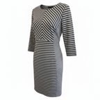 Antonio Melani Grey Blue Striped Shift Dress UK 12