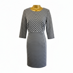 Antonio Melani Grey Blue Striped Shift Dress UK 12