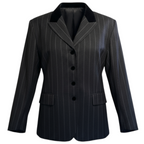 Aquascutum Vintage Grey Pinstripe Wool Jacket UK 14/16