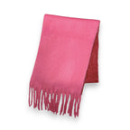 Two-tone Fluffy Print Winter Scarf: Pink