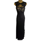 Betsy & Adam Black Tulle Maxi Cocktail Dress UK 8