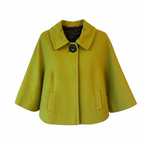 Betty Jackson Lime Green Wool Swing Jacket UK 14