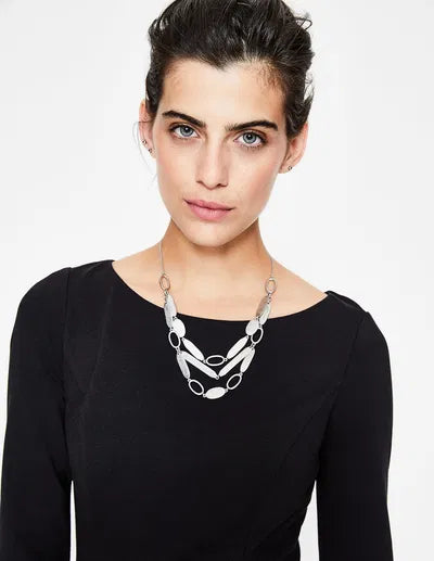 Boden Black Fit & Flare Ponte Midi Dress UK 12