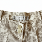 Brax Linen Ivory Taupe Floral Linen Trousers UK 10R