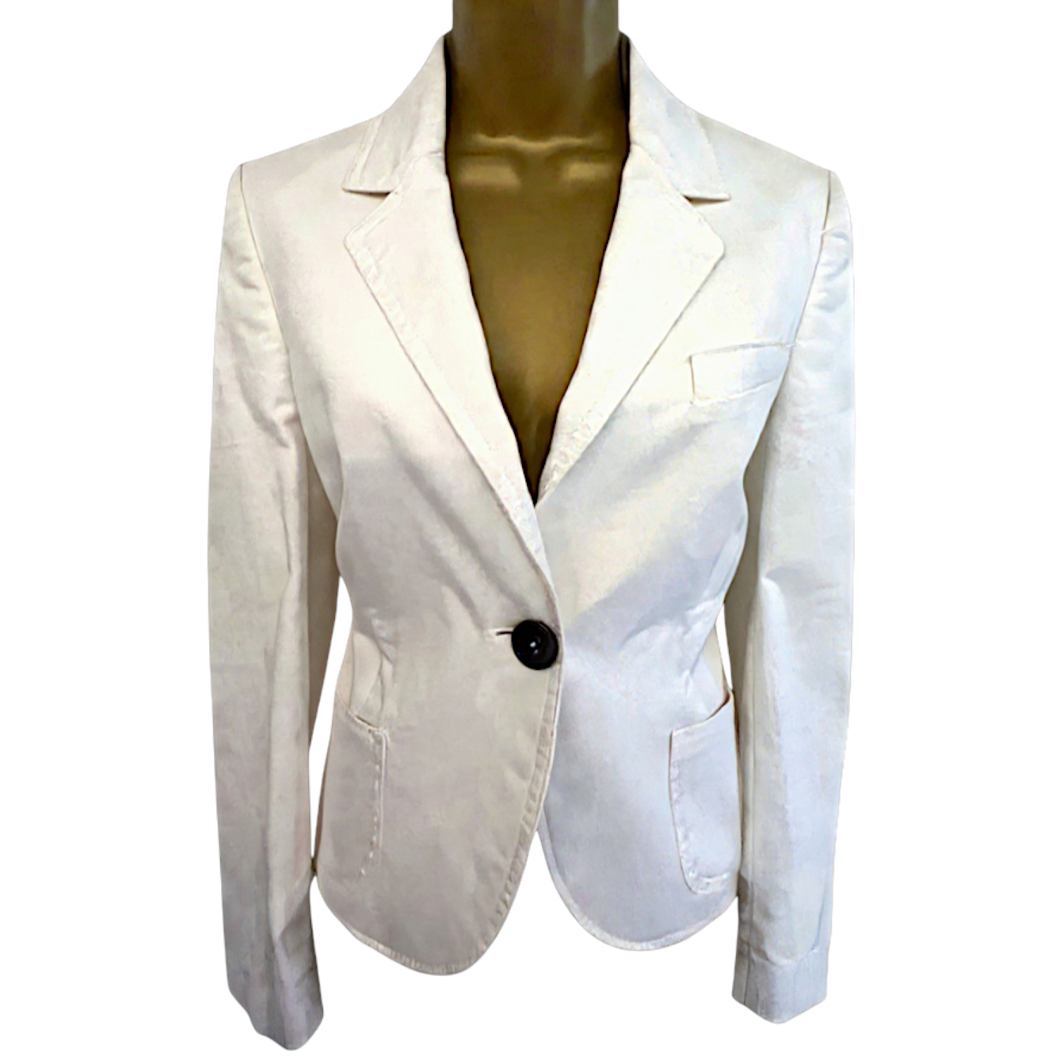 Burberry White Cotton Summer Jacket UK 8