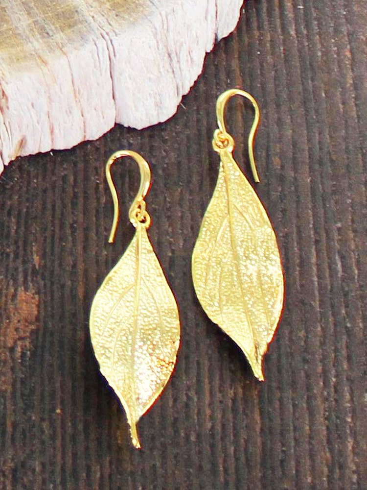 LEAF EARRINGS [GOLD PLATE]