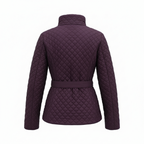 Escada Sport Dark Purple Quilted Puffer Jacket UK 16
