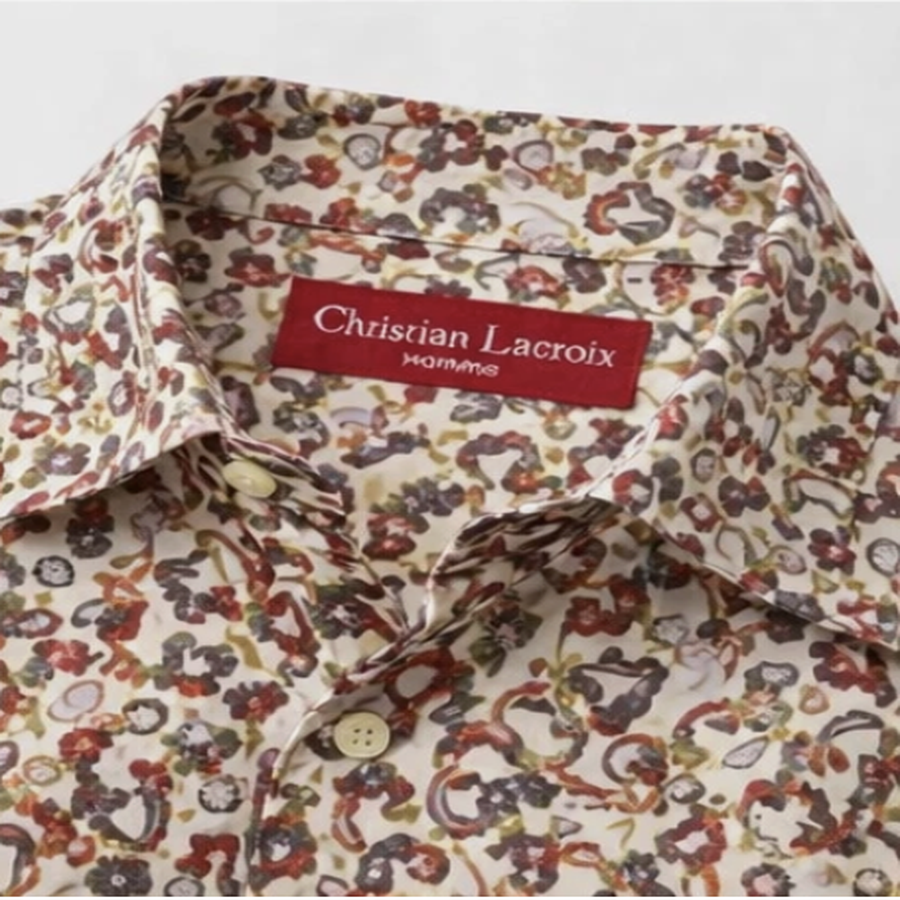 Christian Lacroix Homme Floral Print Shirt – Tailored Fit Designer Menswear L