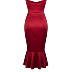 Coast Red Satin Strapless Wiggle Fishtail Occasion Dress UK 14
