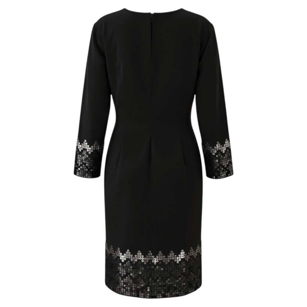 Country Casuals Black Crepe Sequin Dress  UK 12