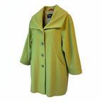 Damo Donna Lime Green Wool Cashmere Coat  UK 12