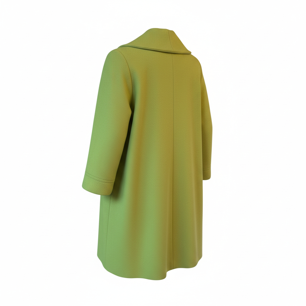 Damo Donna Lime Green Wool Cashmere Coat  UK 12