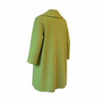 Damo Donna Lime Green Wool Cashmere Coat  UK 12