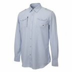 Diesel Pale Blue & White Striped Casual Shirt Size L NWT