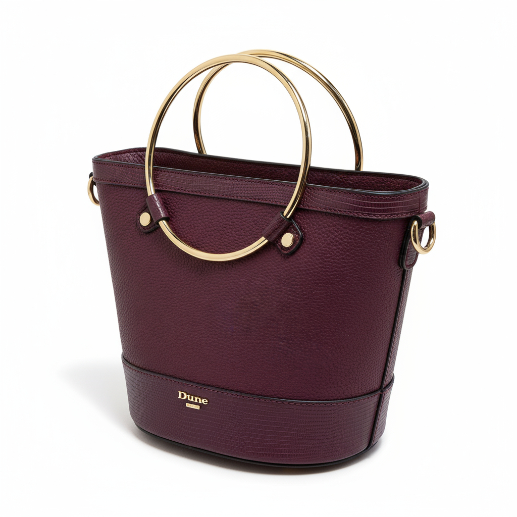 Dune Accessories Dircleo - Burgundy Circle Handle Tote NEW