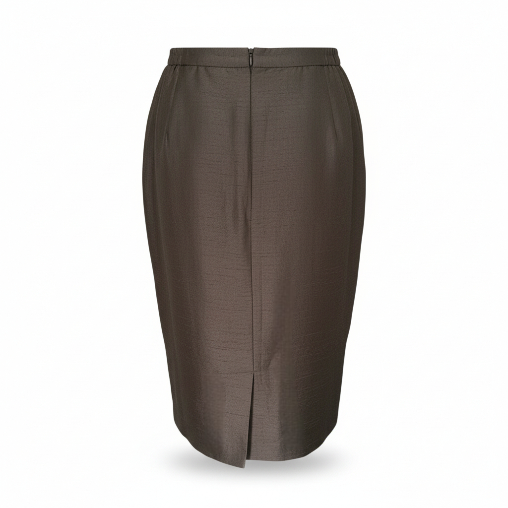 Eastex Vintage Brown Silky Pencil Skirt UK 10