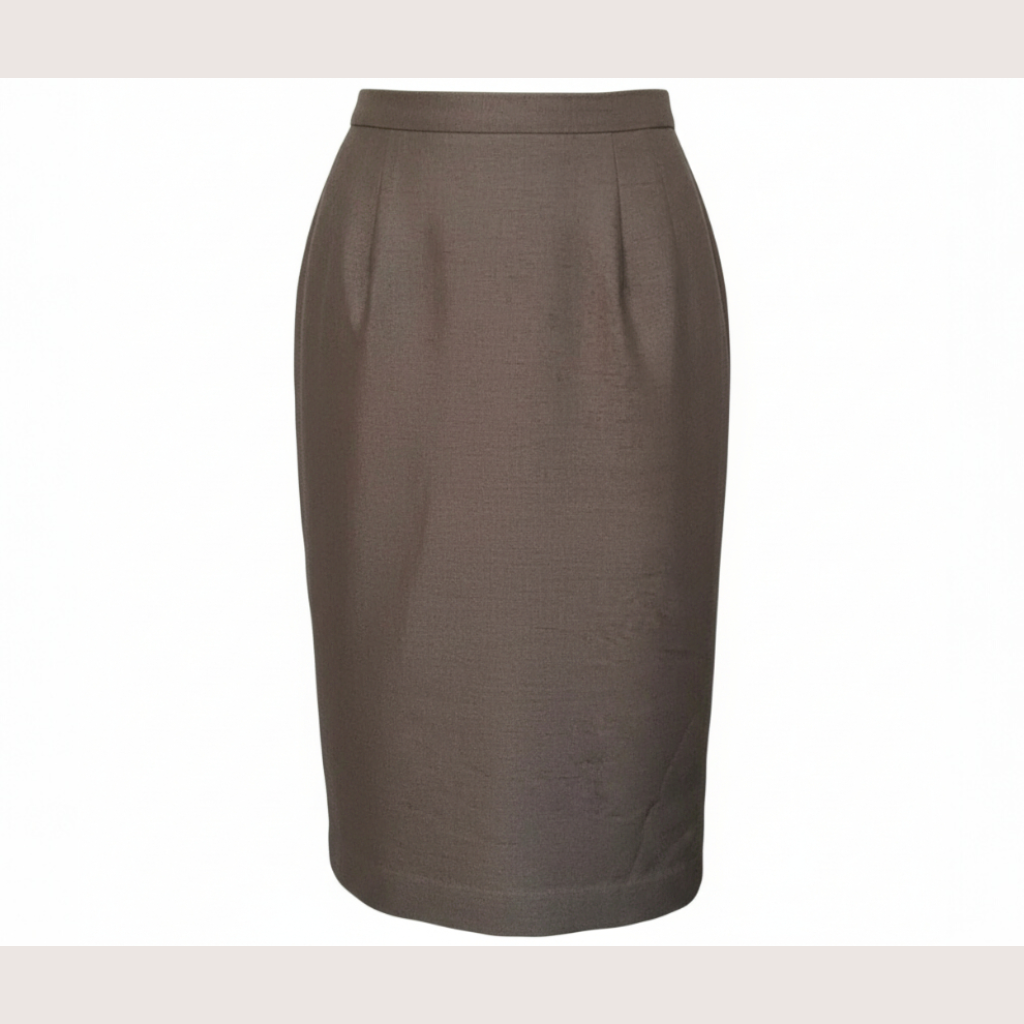 Eastex Vintage Brown Silky Pencil Skirt UK 10