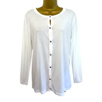 Farhi by Nicole Farhi White Cotton Jersey Top UK 6