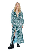 Nasty Gal Green & Cream Zebra Dress UK 4