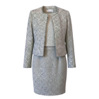 Fenn Wright Manson Geneva Navy Ivory Frayed Tweed Dress UK 16