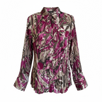 Gerry Weber Pink Multicoloured Silky Pleated Blouse UK 12