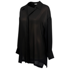 Guy Laroche Rare Vintage Black Sheer Silk Shirt UK 12
