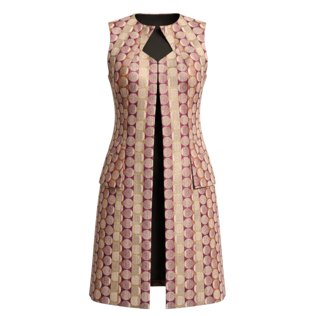 Haute Baso Burgundy & Gold Jacquard Jacket UK 14