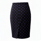 Hobbs Black & Purple Polka Dot Mini Skirt UK 10