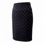 Hobbs Black & Purple Polka Dot Mini Skirt UK 10