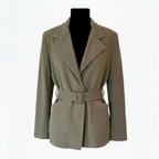 Jaeger Khaki Brown Needlecord Belted Jacket UK 14