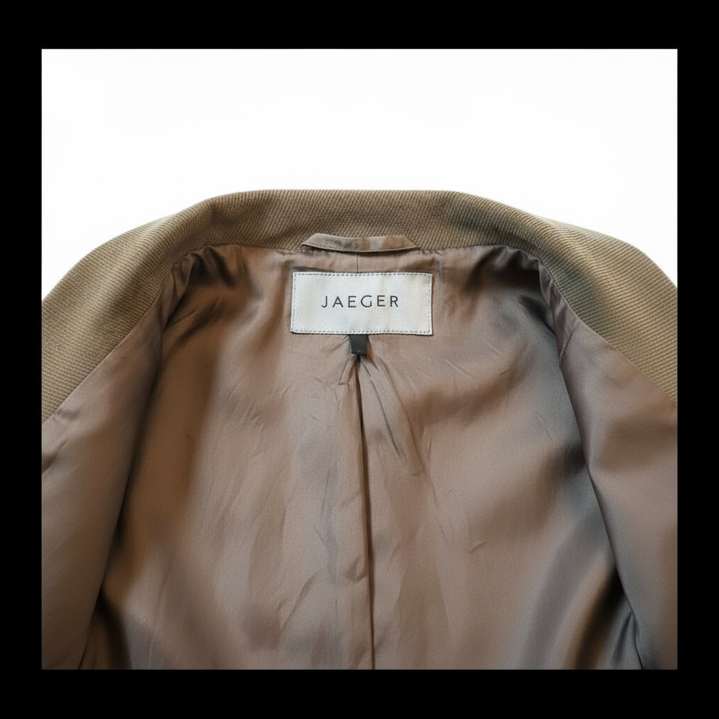 Jaeger Khaki Brown Needlecord Belted Jacket UK 14