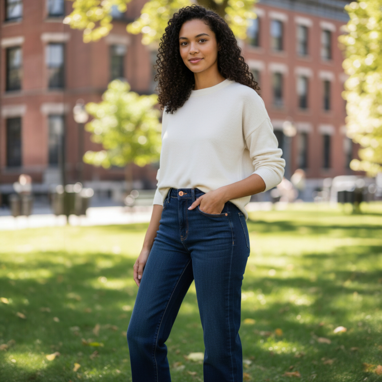 M&S Sienna Medium Blue High Rise Straight Leg Jeans UK 8 NWT