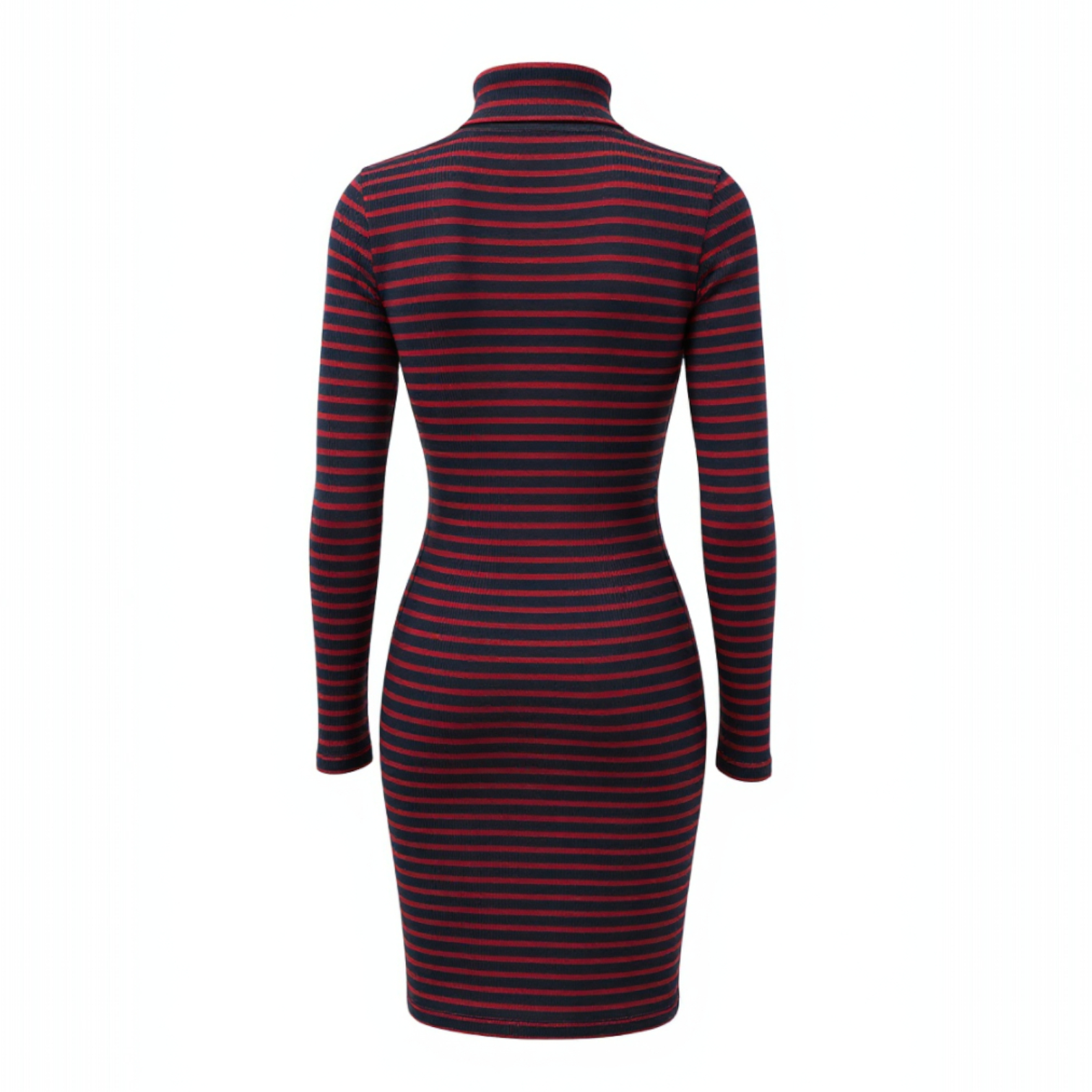 Brave Soul Navy Burgundy Long Sleeve Striped Dress UK 10