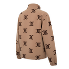 Juicy Couture Beige Brown Soft Fleece Zip Neck Top UK 12